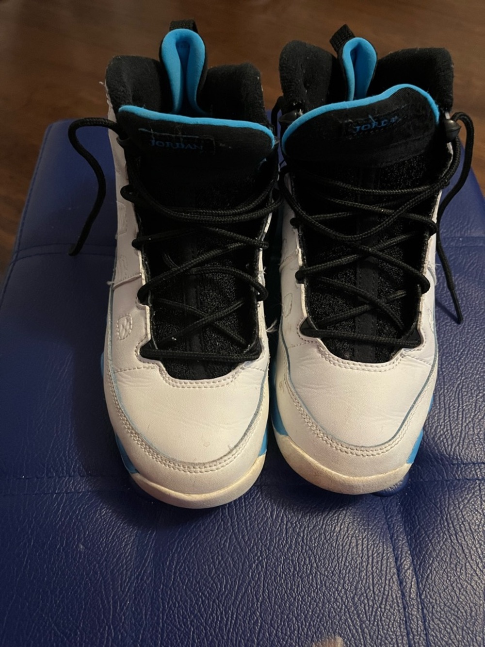 Jordan Kids White and Blue Basketball Sneakers